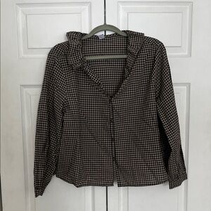 Cotton Old Navy Plaid Button-Up Women's Top